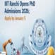 IIIT Ranchi Opens PhD Admissions 2026; Apply by January 5 at iiitranchi.ac.in